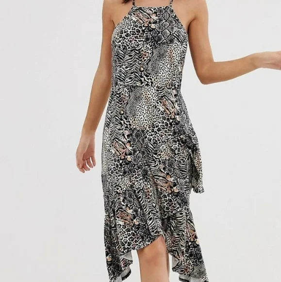 ASOS | Dresses | Asos Hi Lo Midi Dress Animal Print | Poshmark